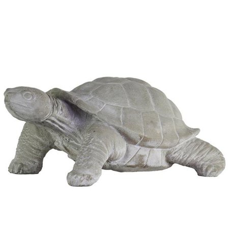 URBAN TRENDS COLLECTION Urban Trends Collection 35723 Cement Standing Turtle Figurine with Head Turned to the Side; Concrete Finish - Gray 35723